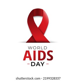 World AIDS Day. Realistic Red Ribbon Awareness Day