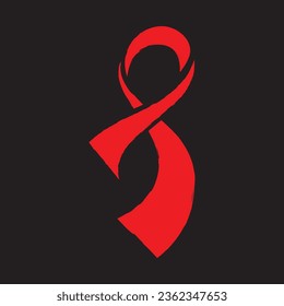 World AIDS Day Red Ribbon icon vector design