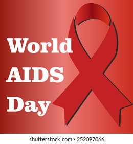 world AIDS day  red ribbon aids symbol - Illustration
