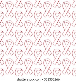 World AIDS day red ribbon vector seamless pattern vector background