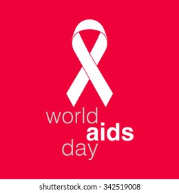 World Aids Day. Red ribbon aids symbol. 