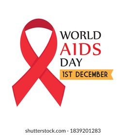World aids day with ribbon design, first december and awareness theme Vector illustration