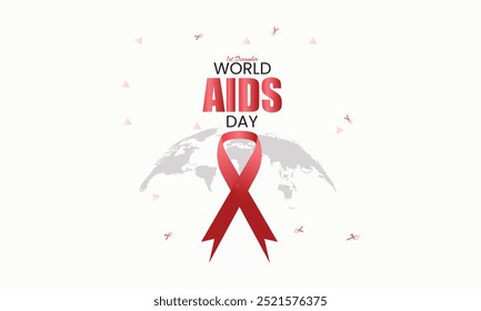 Diseño de la cinta del Día Mundial del SIDA. Cinta de Concientización sobre el SIDA. Símbolo de solidaridad con las Personas VIH-positivas. Ilustración vectorial.