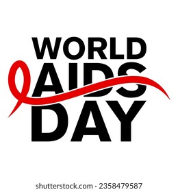 World aids day with ribbon poster design vector illustration.
