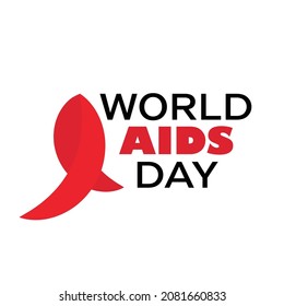 World aids day  with ribbon symbol on red background. vector design