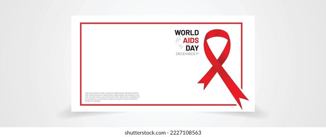 world aids day ribbon vector illustration. banner website social media cover campaign.