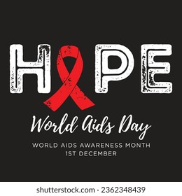 World aids day with ribbon vector  design illustration