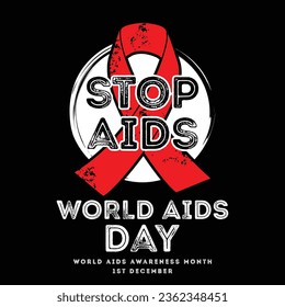 World aids day with ribbon vector  design illustration