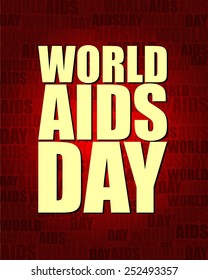WORLD AIDS DAY with same text on red gradient background.