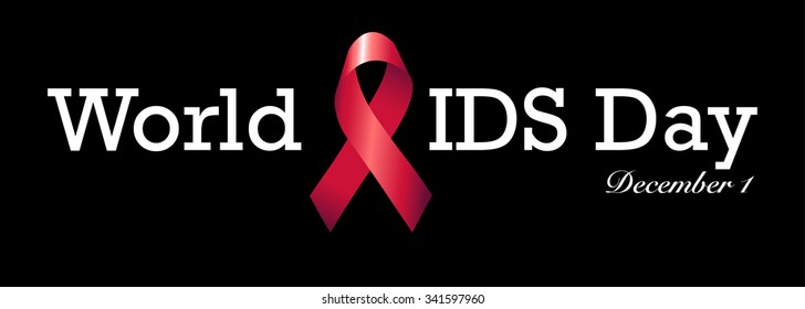 World AIDS Day Slogan. Vector graphic slogan with ribbon commemorating World AIDS Day.