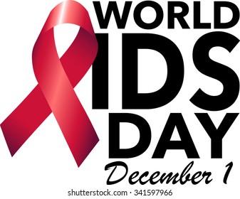 World AIDS Day Slogan. Vector graphic slogan with ribbon commemorating World AIDS Day.