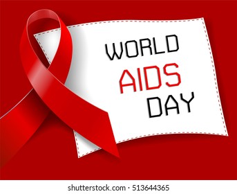 World AIDS Day Slogan. Vector graphic slogan with ribbon commemorating World AIDS Day.