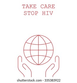 World Aids Day. Stop Aids. 1th december. Design of the brochure against AIDS.