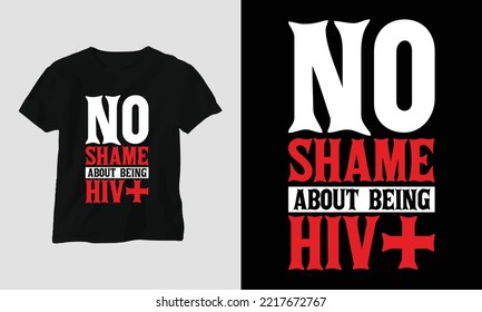World AIDS Day T-shirt Design with red and pink colors and AIDS Sign ribbon, Condom