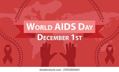 World AIDS Day vector banner design. Happy World AIDS Day modern minimal graphic poster illustration.