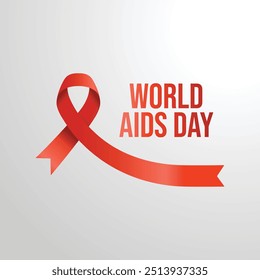 Modelo de design de vetor do Dia Mundial da AIDS bom para o uso da celebração. Projeto do Dia Mundial da AIDS. fita vermelha. design plano. eps 10.