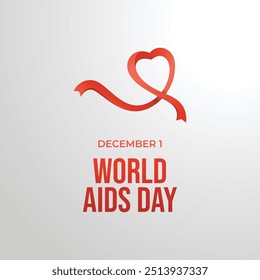 World AIDS Day vector design template good for celebration usage. World AIDS Day design. red ribbon. flat design. eps 10.