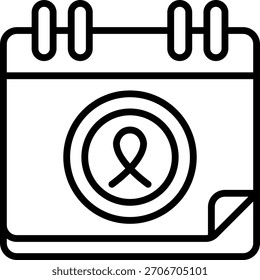 Vektordesign des Welt-Aids-Tags im modernen Stil, Konzept einer weltweiten Sensibilisierungs- und Präventionskampagne, Illustration zur medizinischen Unterstützung. Liniensymbol