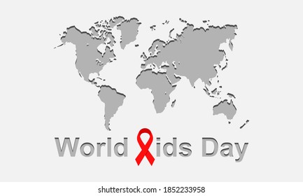 Vektorsymbol des Welt-Aids-Tages einzeln auf grauem Hintergrund.