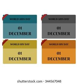 World Aids Day vector icon set