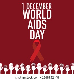 world aids day, vector illustration, red background