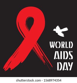 world aids day, vector illustration, black background