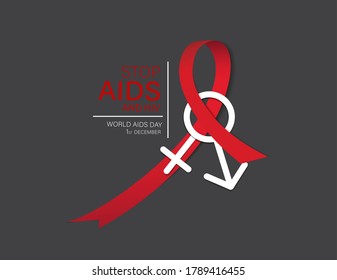 world aids day vector illustration. 