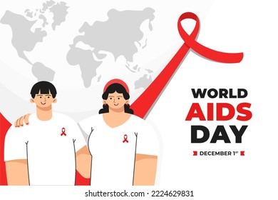 Weltraum-Aids-Tag-Vektorgrafik. Ideal für Grußkarten, Poster und Banner.