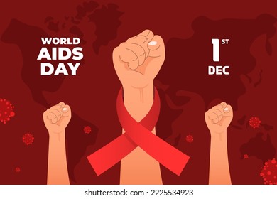 Ilustración del Vector del Día Mundial del SIDA. Perfecto para tarjetas de felicitación, carteles y pancartas.