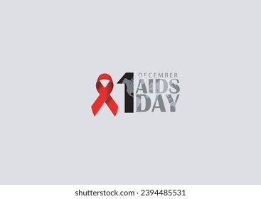World Aids day. vector illustrations. Aids Red ribbon with the massage.