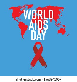 world aids day, vector luustration, blue background