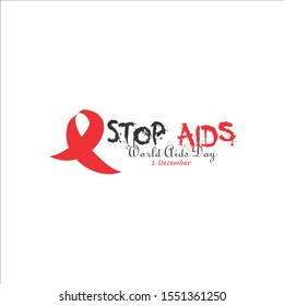 World AIDS Day in White Background. Vector Illustration
