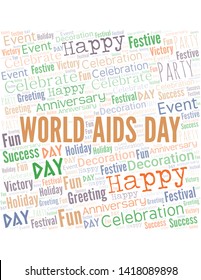 World Aids Day Word Cloud. Wordcloud Made With Text.