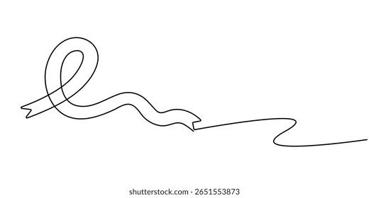 World aids ribbon continuous one line drawing minimalist outline vector art, Continuous one line drawing of breast cancer awareness ribbon. One line drawing illustration of breast cancer. World breast