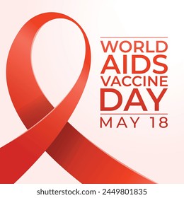 World AIDS Vaccine Day design template. red ribbon vector. ribbon image. flat design. eps 10.