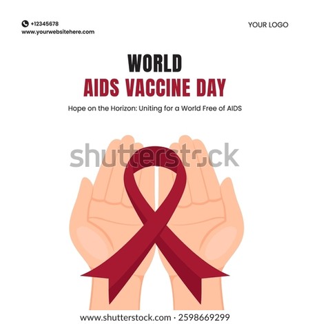 World AIDS Vaccine Day Flat Cartoon Background for Social Media Illustration