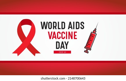 Día Mundial de la Vacuna contra el SIDA. Pancarta vectorial, cartel, tarjeta y antecedentes para la vacuna contra el SIDA