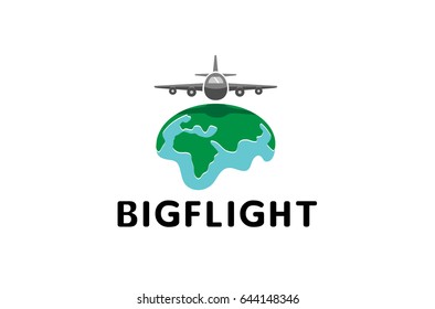 World Airplane earth Symbol Creative Air Logo Design Illustration