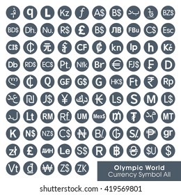 World All Currency Symbols. Currency sign. Currency icon.Money symbol. Vector illustration. 
