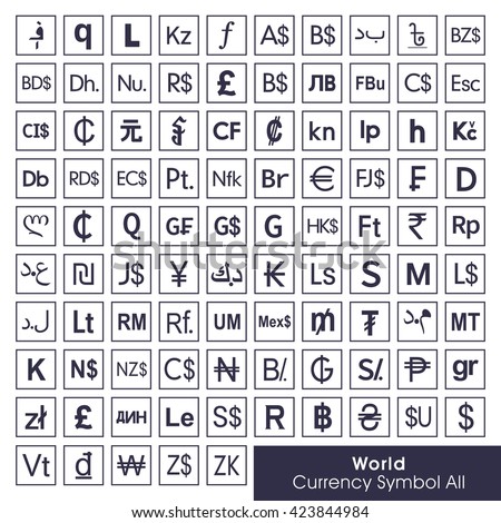world all currency symbols currency sign stock vector royalty free symbols for currency