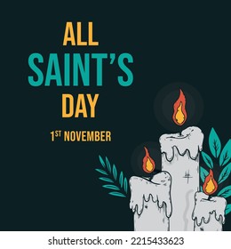 World All Saint's Day, Design, vector, template, 1st November, creative, concept, sticker, beautiful, typography, faith, remembrance day, festival, creative, unique, professional, colorful, amazing.