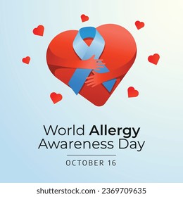 Plantilla de diseño de vectores del Día Mundial de Concienciación sobre Alergia para el uso de celebraciones. diseño vectorial de cinta azul. diseño plano. vector eps 10.