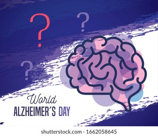 world alzheimer day with brain vector illustration design