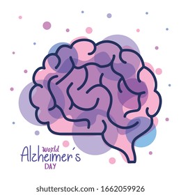 world alzheimer day with brain vector illustration design