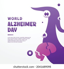 World Alzheimer Day Design Background For Greeting Moment