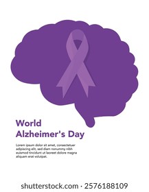 World Alzheimer's Day Concept Design. Alzheimer's and Brain awareness month health awareness vector illustration. Disease prevention vector template. stock illustratio