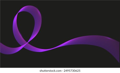 World Alzheimer's Day concept. EPS Purple ribbon isolated. Banner template with copy space. Vector illustration.