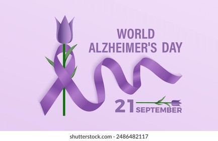 In: World Alzheimers Day. Gesundheitskonzept Grußkarte, Poster, Band, Banner, Vektorgrafik Vorlage.