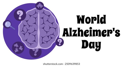 World Alzheimer's Day, Idea for a banner or poster vector illustration on the topic of health care