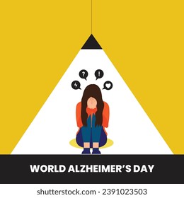 Welt-Alzheimer-Tag, psychische Gesundheit, 21. September, Unterstützung, Gedächtnisstörung, globales Bewusstsein, Symptome von Demenz, Gedächtnisverlust, Konzept, Leid, Demenz, Alzheimer, Krankheit